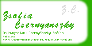 zsofia csernyanszky business card