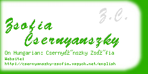 zsofia csernyanszky business card